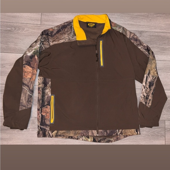 Yukon Gear Men’s Size 3XL Zip Up Jacket Brown Camo Camouflage Pockets EUC - Picture 1 of 11